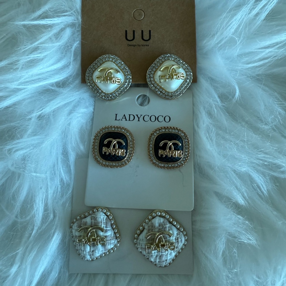 NWT CC Gold and Black Earrings bundle